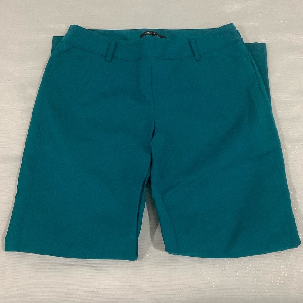 NWOT White House Black Market Teal Perfect Form Slim Mid Rise Ankle Pants Sz 2R - Picture 3 of 7